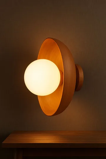 Beylin vegglampe 24 cm rund - Eik Hvit - Belysning - Innendørsbelysning & Lamper - Vegglampe