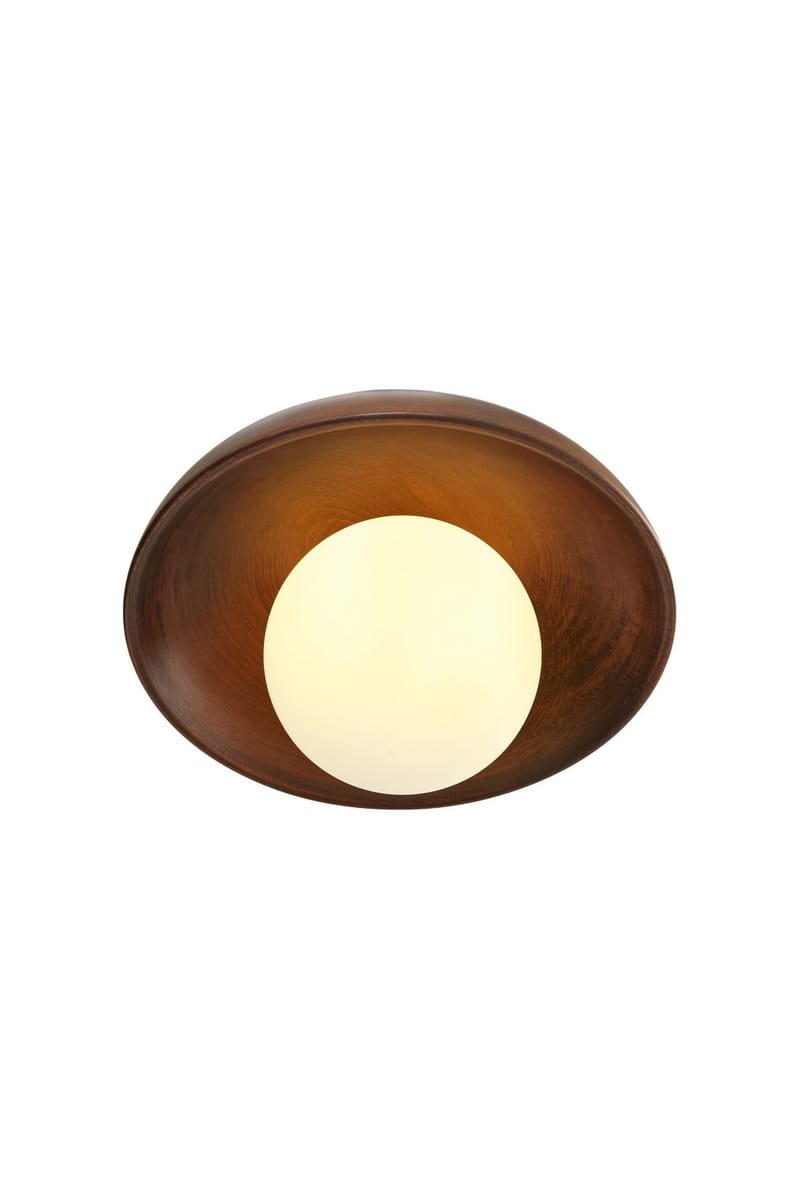 Beylin vegglampe 24 cm rund - Valnøtt Hvit - Belysning - Innendørsbelysning & Lamper - Vegglampe