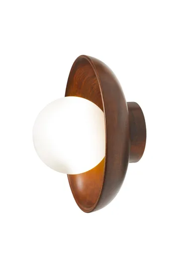 Beylin vegglampe 24 cm rund - Valnøtt Hvit - Belysning - Innendørsbelysning & Lamper - Vegglampe