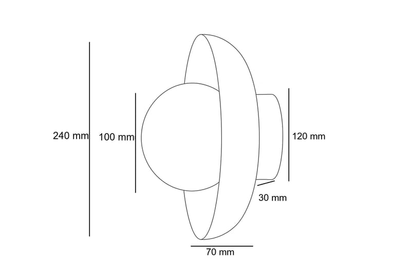 Beylin vegglampe 24 cm rund - Valnøtt Hvit - Belysning - Innendørsbelysning & Lamper - Vegglampe