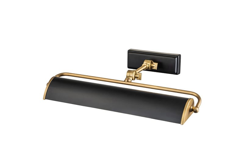 Bildebelysning Elstead Lighting Winchfield 445x127x318 mm, Aldret Messing & Matt Sort - 445x127x318 mm, Aldret Messing & Matt Sort - Belysning - Innendørsbelysning & Lamper - Vegglampe - Veggarmatur