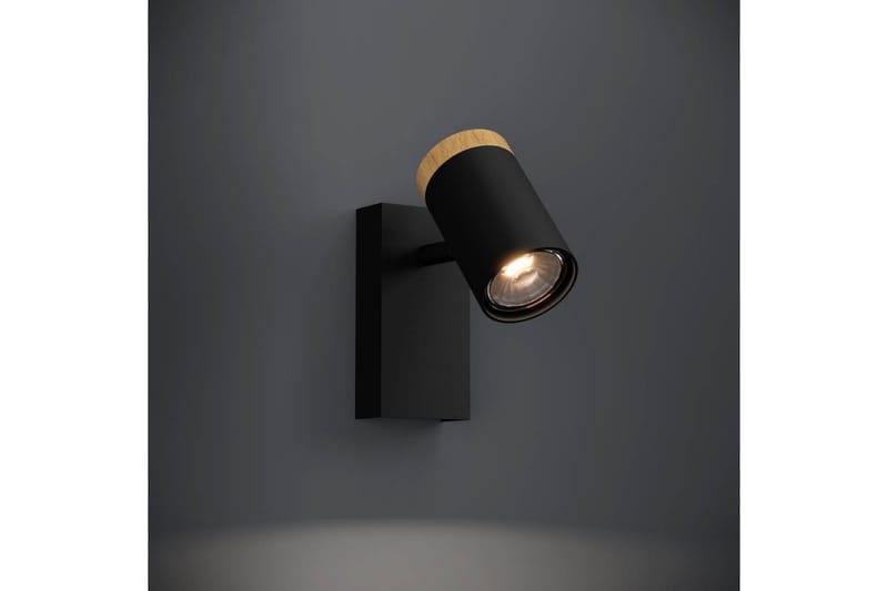 Vegglampe Eglo Cartagena Svart/Tre - Belysning - Innendørsbelysning & Lamper - Vegglampe