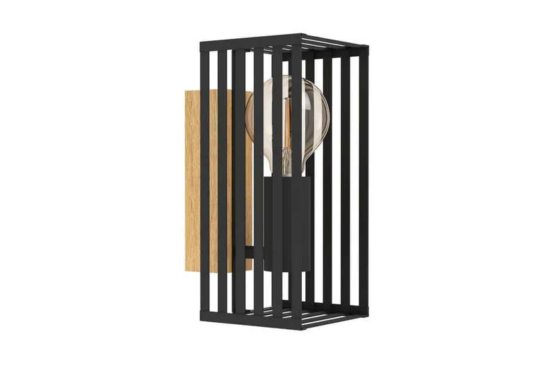 Vegglampe Eglo Cidraz Svart/Tre, undefined