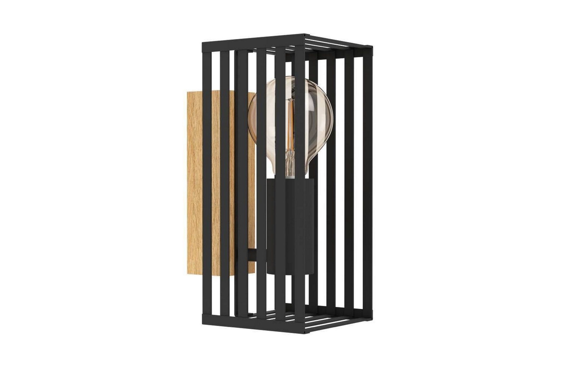 Vegglampe Eglo Cidraz Svart/Tre -