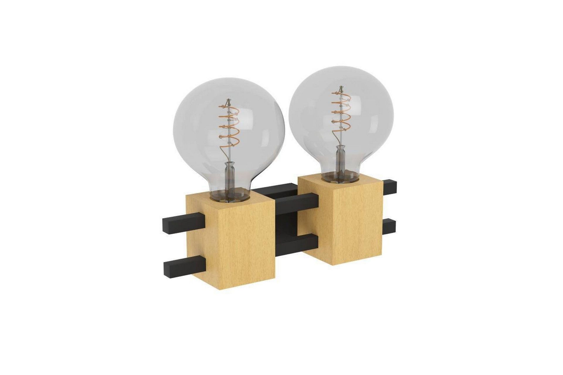 Vegglampe Eglo Levantara Svart/Tre med 2 Lamper -