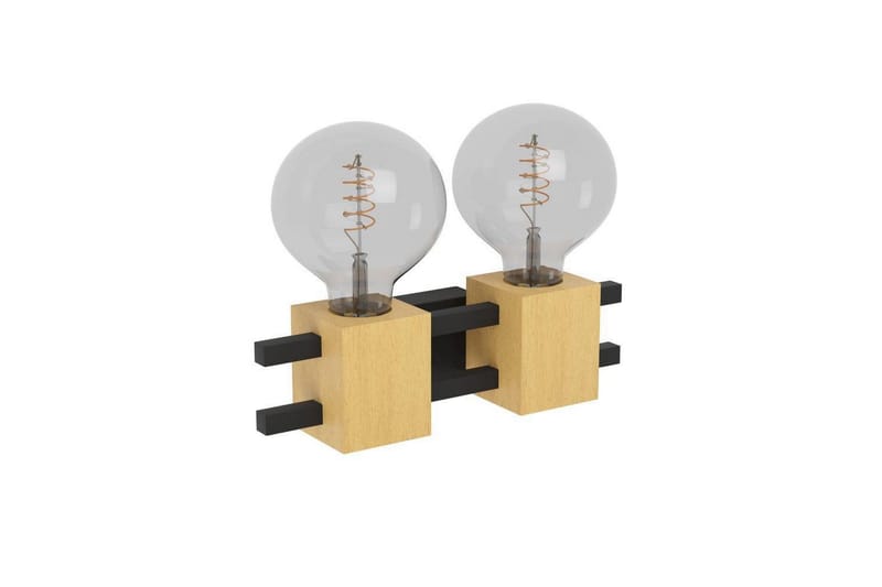 Vegglampe Eglo Levantara Svart/Tre med 2 Lamper, undefined