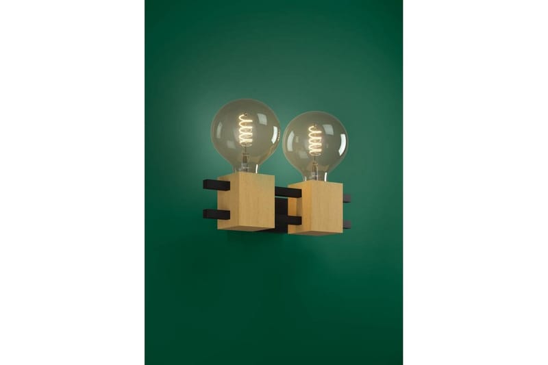 Vegglampe Eglo Levantara Svart/Tre med 2 Lamper - Belysning - Innendørsbelysning & Lamper - Vegglampe