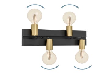 Vegglampe Eglo Macchione - Svart/Messing - Belysning - Innendørsbelysning & Lamper - Soveromslampe