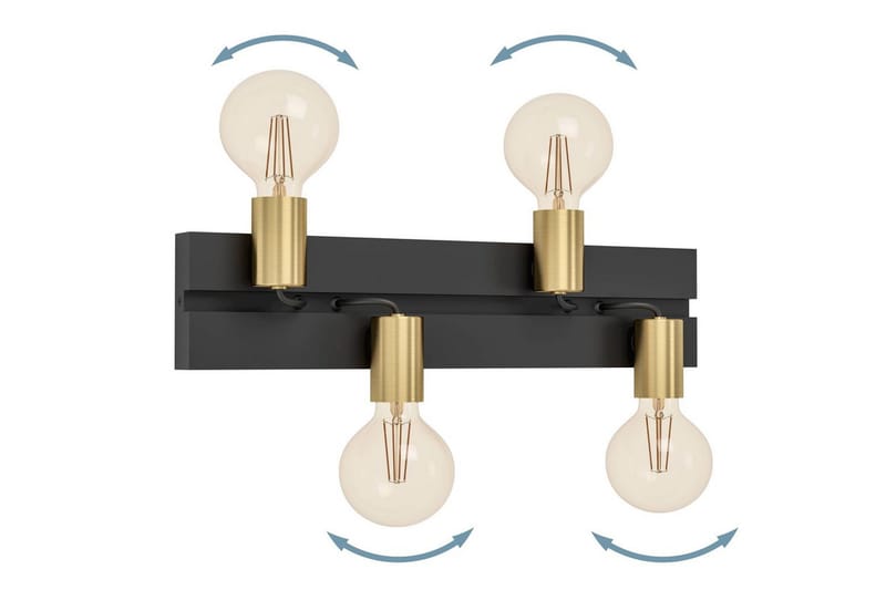 Vegglampe Eglo Macchione - Svart/Messing - Belysning - Innendørsbelysning & Lamper - Soveromslampe