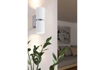 Vegglampe Eglo Passa Ø60 mm krom, hvit - Krom/Hvit - Belysning - Innendørsbelysning & Lamper - Soveromslampe