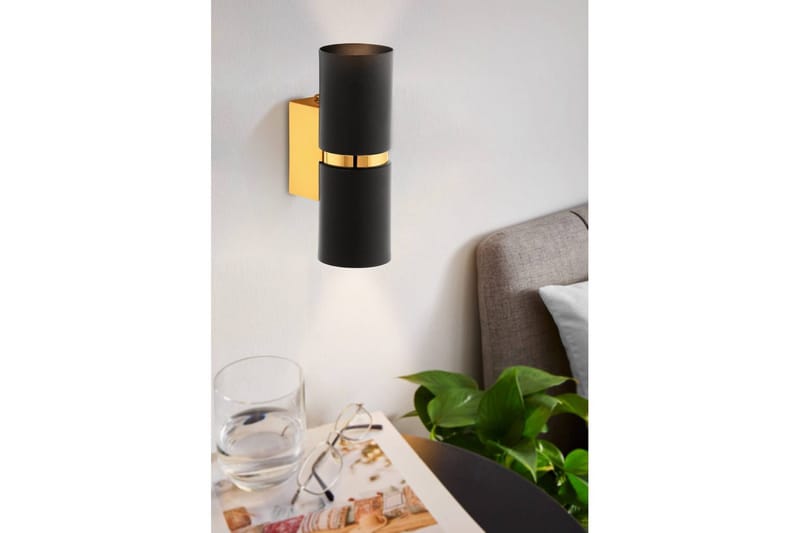 Vegglampe Eglo Passa Ø60 mm Svart, Gull - Svart/Gull - Belysning - Innendørsbelysning & Lamper - Soveromslampe