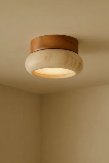 Eryvin vegglampe 15 cm rund - Eik Beige - Belysning - Innendørsbelysning & Lamper - Vegglampe