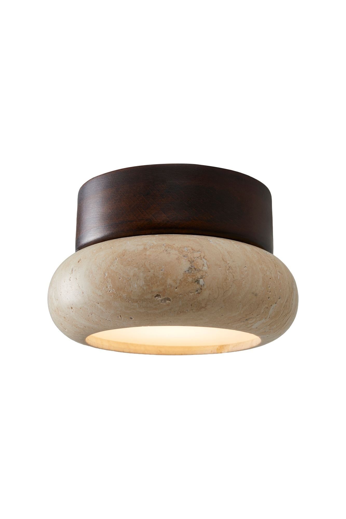 Eryvin vegglampe 15 cm rund - Valnøtt Beige