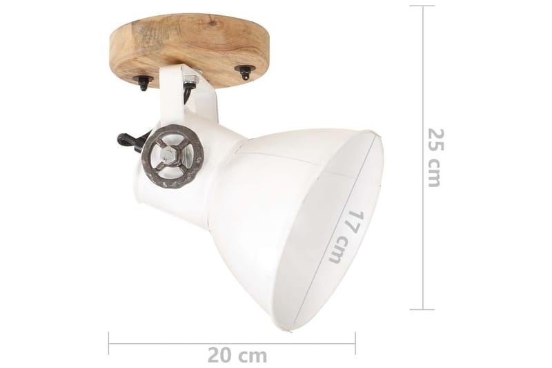 Industrielle vegg-/taklamper 2 stk hvit 20x25 cm E27 - Hvit - Nattlampe vegg - Soveromslampe - Vegglampe - Veggarmatur