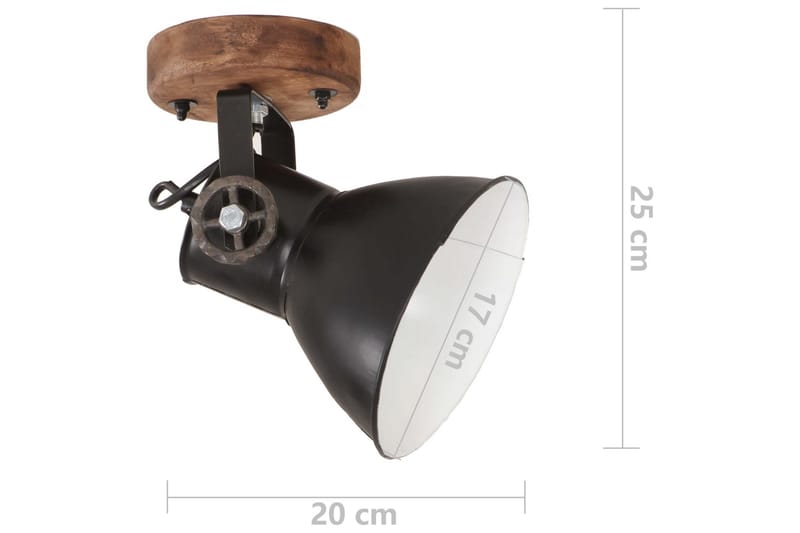 Industrielle vegg-/taklamper 2 stk matt svart 20x25 cm E27 - Svart - Nattlampe vegg - Soveromslampe - Vegglampe - Veggarmatur
