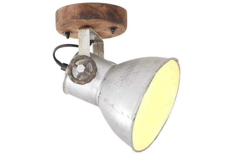 Industrielle vegg-/taklamper 2 stk sølv 20x25 cm E27 - Silver - Nattlampe vegg - Soveromslampe - Vegglampe - Veggarmatur