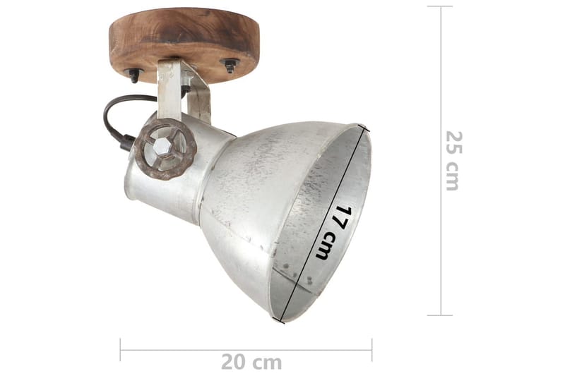 Industrielle vegg-/taklamper 2 stk sølv 20x25 cm E27 - Silver - Belysning - Innendørsbelysning & Lamper - Vegglampe