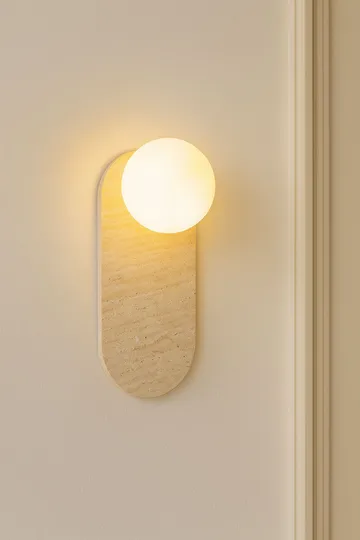Kummer vegglampe 10 cm oval - Beige og Hvit - Belysning - Innendørsbelysning & Lamper - Vegglampe