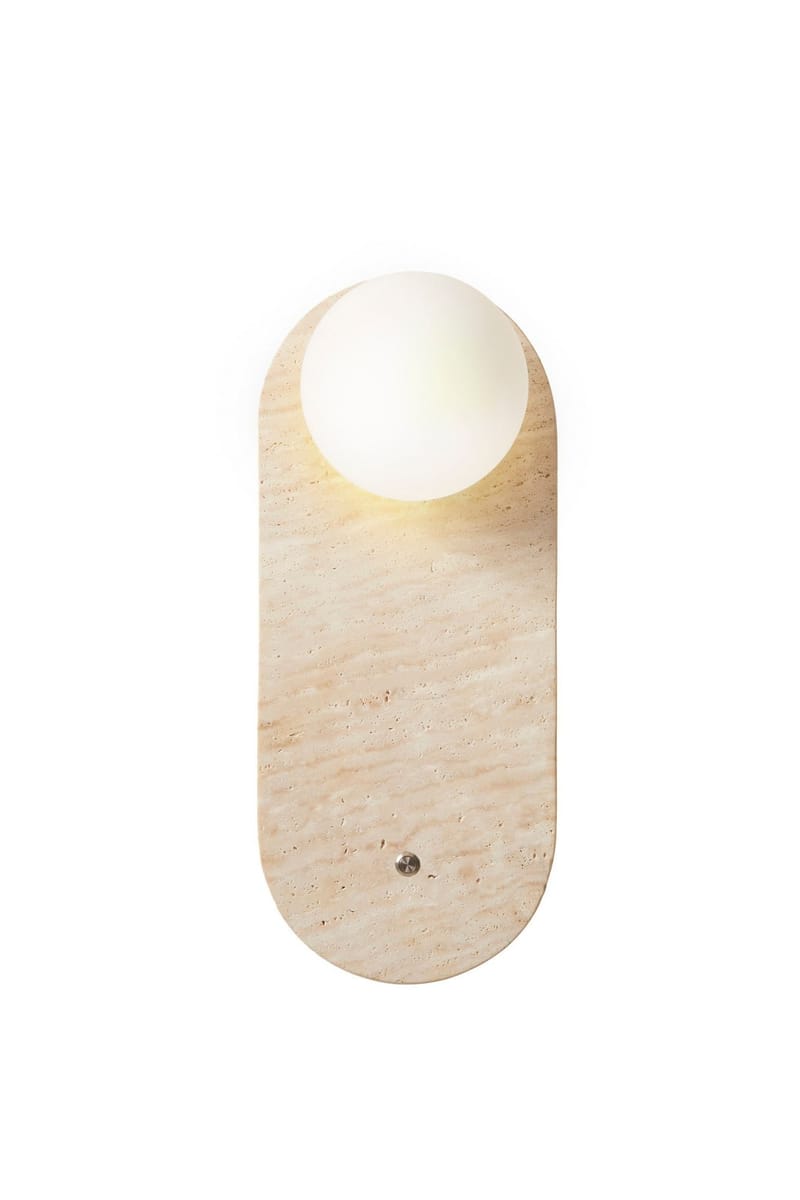 Kummer vegglampe 10 cm oval, Slitt Beige Hvit