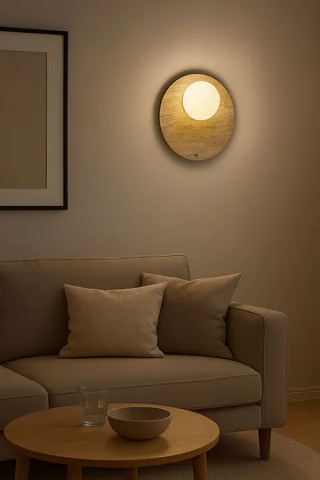 Kummer vegglampe 10 cm rund - Beige og Hvit - Belysning - Innendørsbelysning & Lamper - Vegglampe
