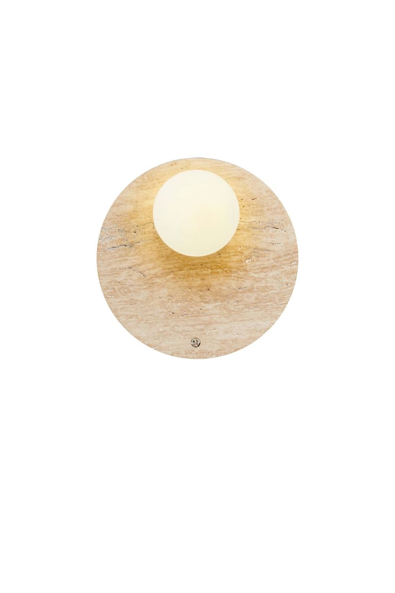 Kummer vegglampe 10 cm rund, Beige og Hvit