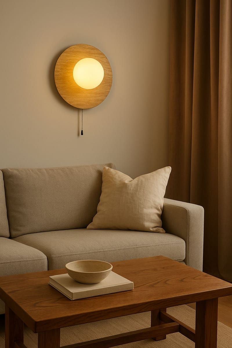 Kummer vegglampe 10 cm rund - Beige og Hvit - Belysning - Innendørsbelysning & Lamper - Vegglampe