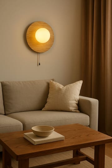 Kummer vegglampe 10 cm rund - Beige og Hvit - Belysning - Innendørsbelysning & Lamper - Vegglampe