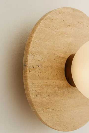 Kummer vegglampe 12 cm rund - Beige og Hvit - Belysning - Innendørsbelysning & Lamper - Vegglampe