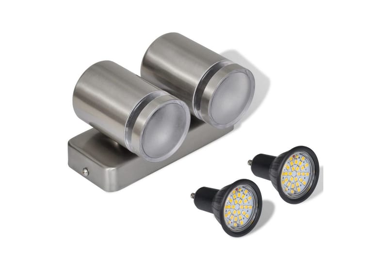 LED Vegglampe Rustfritt stål med kjeglehode - Nattlampe vegg - Soveromslampe - Vegglampe - Veggarmatur