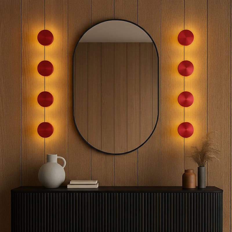Loomba vegglampe 12 cm rund - Rød - Belysning - Innendørsbelysning & Lamper - Vegglampe