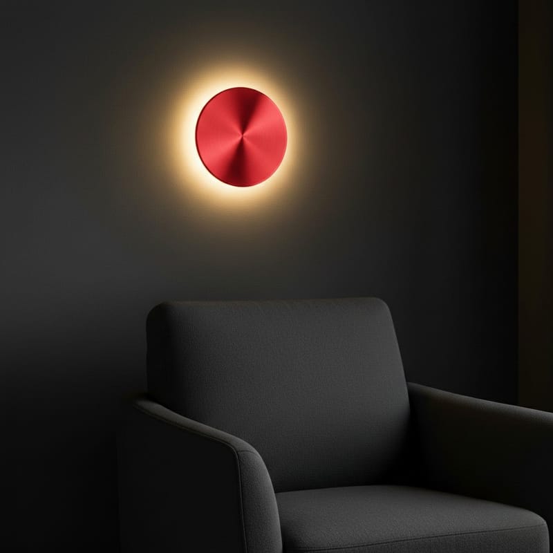 Loomba vegglampe 20 cm rund - Rød - Belysning - Innendørsbelysning & Lamper - Vegglampe