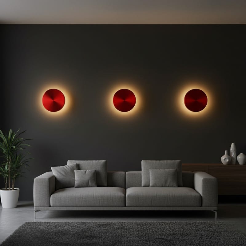 Loomba vegglampe 20 cm rund - Rød - Belysning - Innendørsbelysning & Lamper - Vegglampe