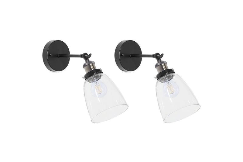 Lovataia Vegglampe 2 stk E27 - Svart - Belysning - Innendørsbelysning & Lamper - Vegglampe
