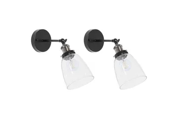 Lovataia Vegglampe 2 stk E27 - Svart - Belysning - Innendørsbelysning & Lamper - Vegglampe