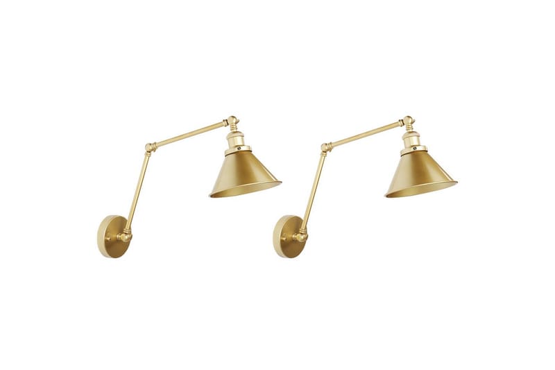 Narve Vegglampe 2 stk E27 - Gull - Belysning - Innendørsbelysning & Lamper - Vegglampe