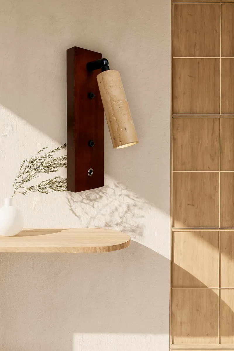 Orvyn vegglampe 13 cm - Beige Valnøtt - Belysning - Innendørsbelysning & Lamper - Vegglampe