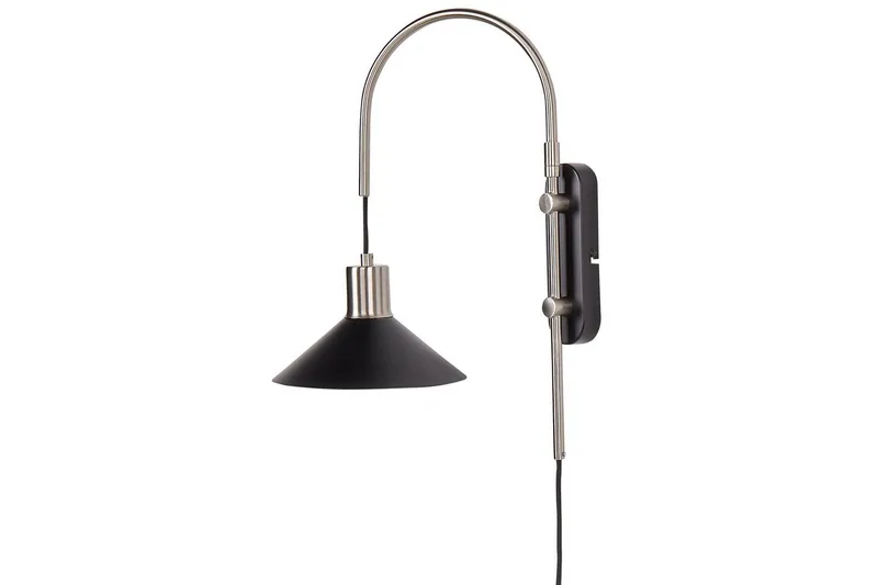 Ozmi Vegglampe E27 E27, Sølv/Svart