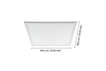 Rasterbelysning Eglo LED-panel 4000K 595x595 mm - Hvit - Belysning - Innendørsbelysning & Lamper - Vegglampe