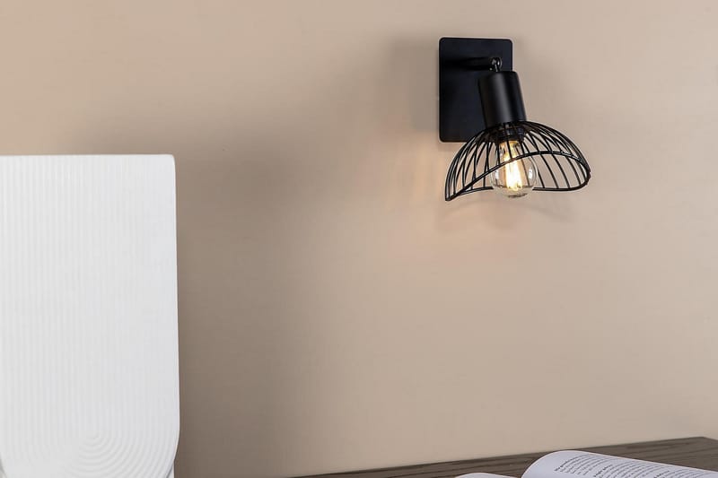 Sintex Vegglampe Dimbar LED Liten - Svart - Nattlampe vegg - Soveromslampe - Vegglampe - Veggarmatur