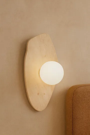 Thyrosel vegglampe 10 cm - Beige og Hvit - Belysning - Innendørsbelysning & Lamper - Vegglampe