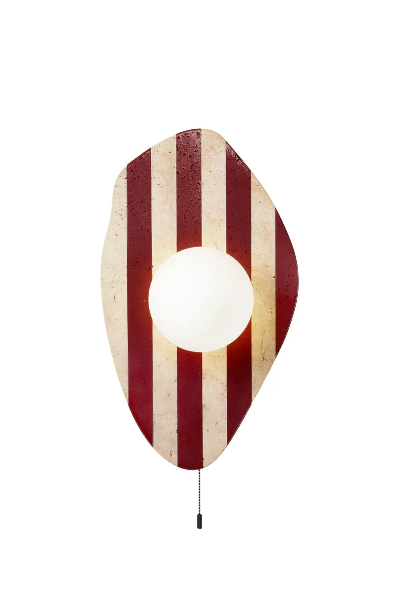 Torlic vegglampe 10 cm, Beige, Hvit, Rød