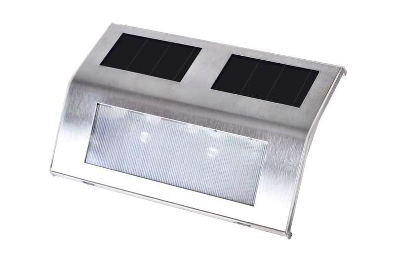 Trappetrinn med LED-lys og solcellepanel 4 stk - Nattlampe vegg - Vegglampe - Veggarmatur - Soveromslampe