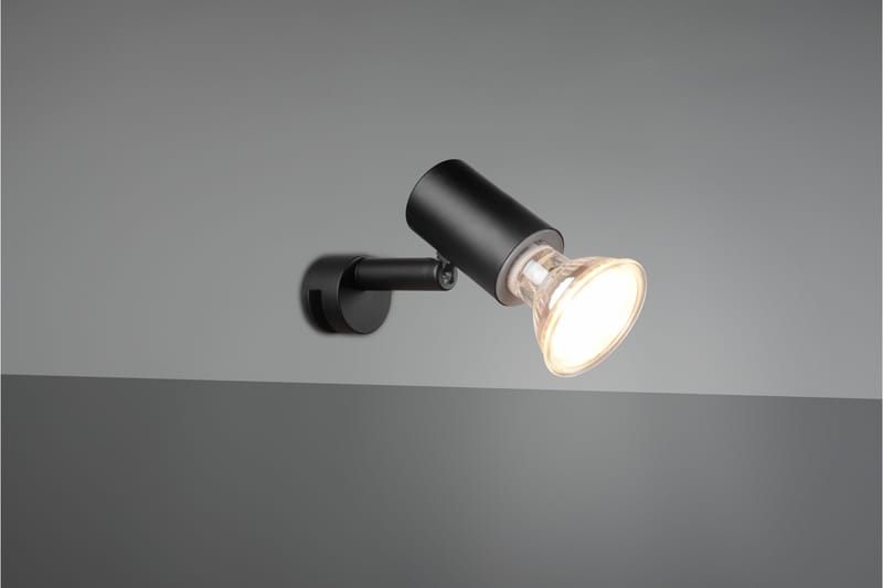 Trio Lighting Lorenzo H2O vegglampe 1L GU10 matt svart - Belysning - Innendørsbelysning & Lamper - Vegglampe