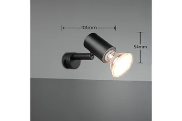 Trio Lighting Lorenzo H2O vegglampe 1L GU10 matt svart - Belysning - Innendørsbelysning & Lamper - Vegglampe