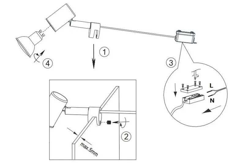 Trio Lighting Lorenzo H2O vegglampe 1L GU10 matt svart - Belysning - Innendørsbelysning & Lamper - Vegglampe