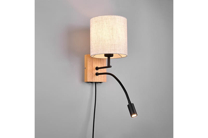 Trio Lighting Nilam Vegglampe m. Leselampe 18 cm LED + E27 tre - Belysning - Innendørsbelysning & Lamper - Vegglampe