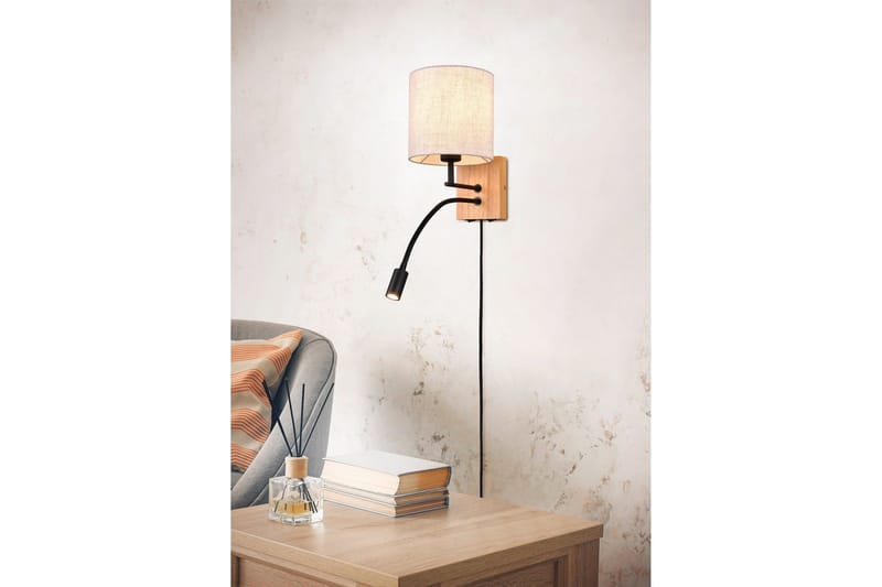 Trio Lighting Nilam Vegglampe m. Leselampe 18 cm LED + E27 tre - Belysning - Innendørsbelysning & Lamper - Vegglampe