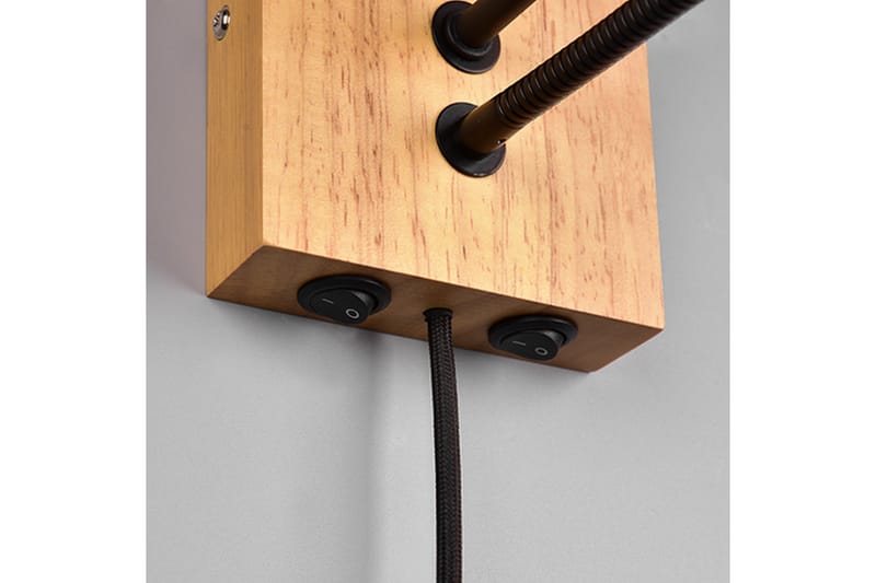 Trio Lighting Nilam Vegglampe med leselampe 25 cm LED + E27 tre - Belysning - Innendørsbelysning & Lamper - Vegglampe