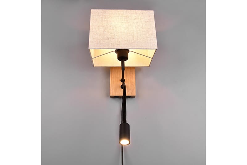 Trio Lighting Nilam Vegglampe med leselampe 25 cm LED + E27 tre - Belysning - Innendørsbelysning & Lamper - Vegglampe