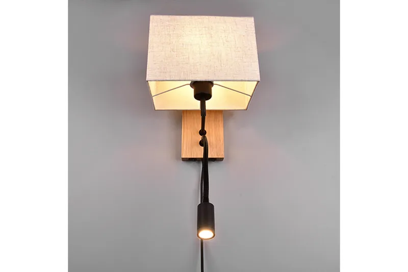 Trio Lighting Nilam Vegglampe med leselampe 25 cm LED + E27 tre - Belysning - Innendørsbelysning & Lamper - Vegglampe